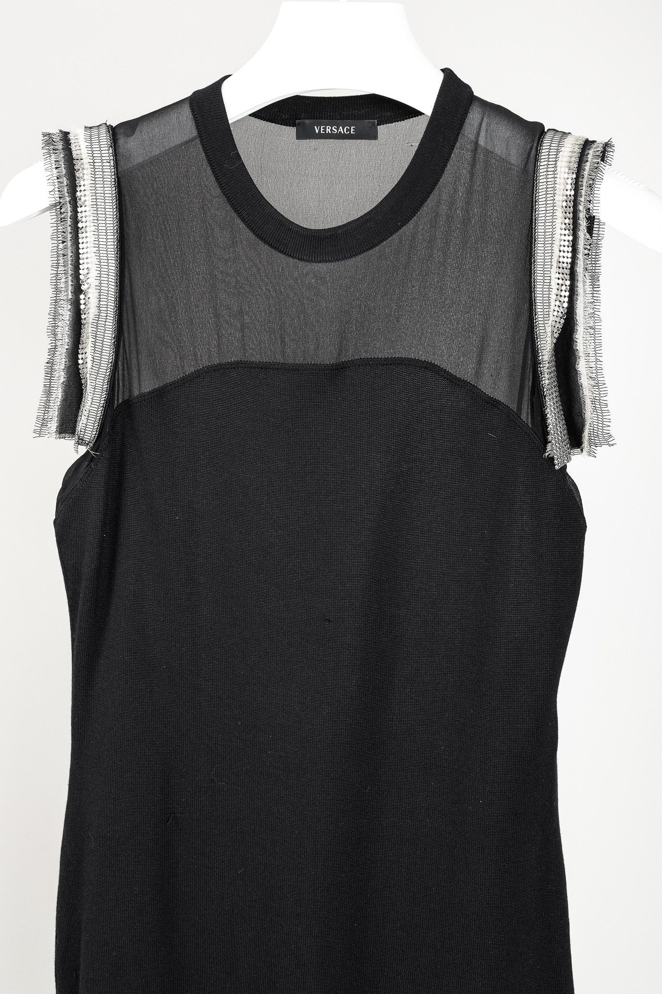 Versace Versace 2009 Ornate Trim Black Sleeveless Body-Con Tunic Size M / US 6-8 / IT 42-44 - 3 Thumbnail
