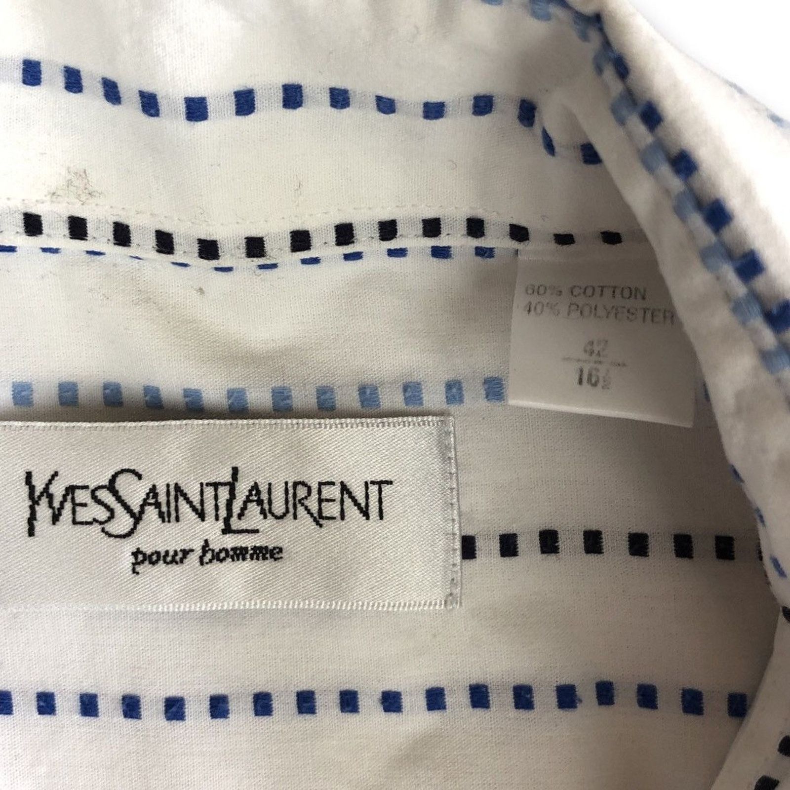 Yves Saint Laurent YSL Logo White Shirt Yves Saint Laurent Vintage Size US XL / EU 56 / 4 - 6 Thumbnail
