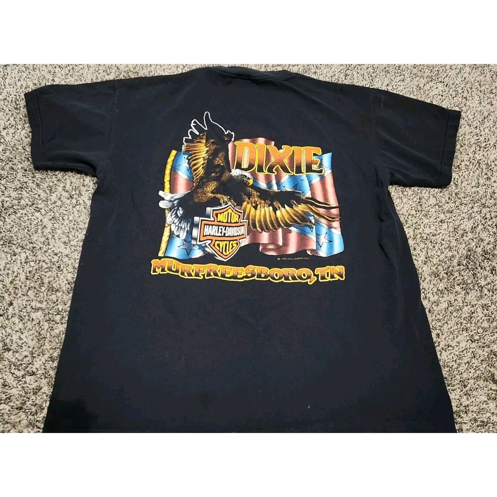 Harley Davidson VINTAGE Harley-Davidson T-Shirt Back 1980s Biker Graphic Tee Black M Unisex DX TN Size US M / EU 48-50 / 2 - 4 Thumbnail