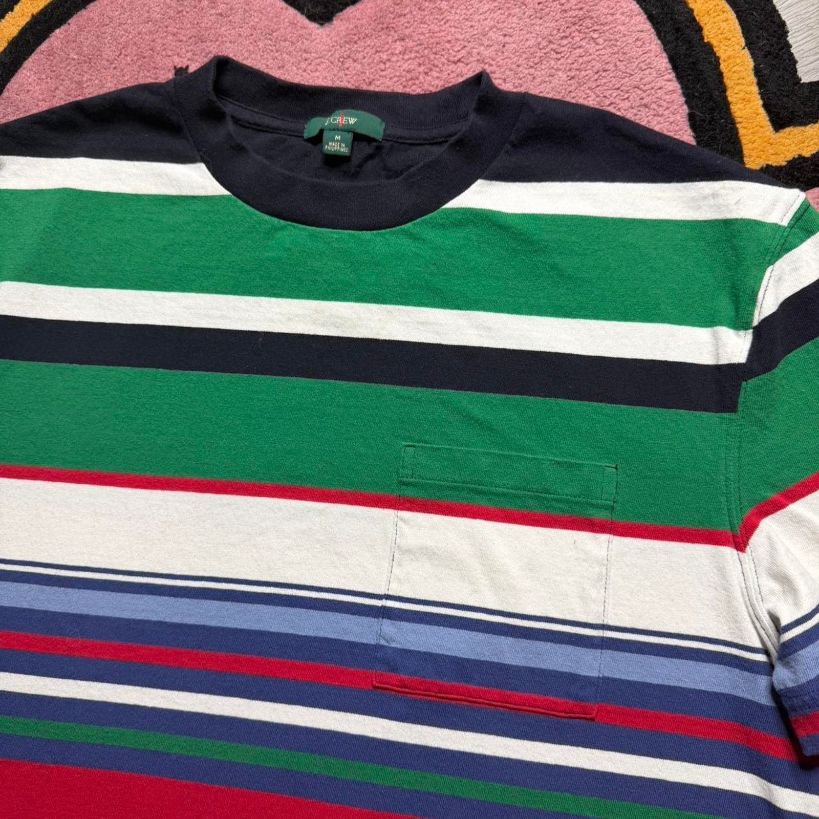 J.Crew J.Crew Multicolor Striped Pocket T-shirt Size Medium Size US M / EU 48-50 / 2 - 3 Thumbnail