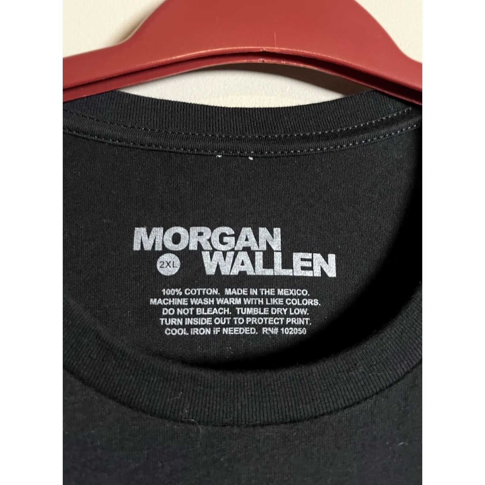 Vintage Morgan Wallen One Night At A Time World Tour T Shirt Black 2XL Mens Crew Neck Short Sleeve Logo Cotton Vintage: No Size US XXL / EU 58 / 5 - 4 Thumbnail