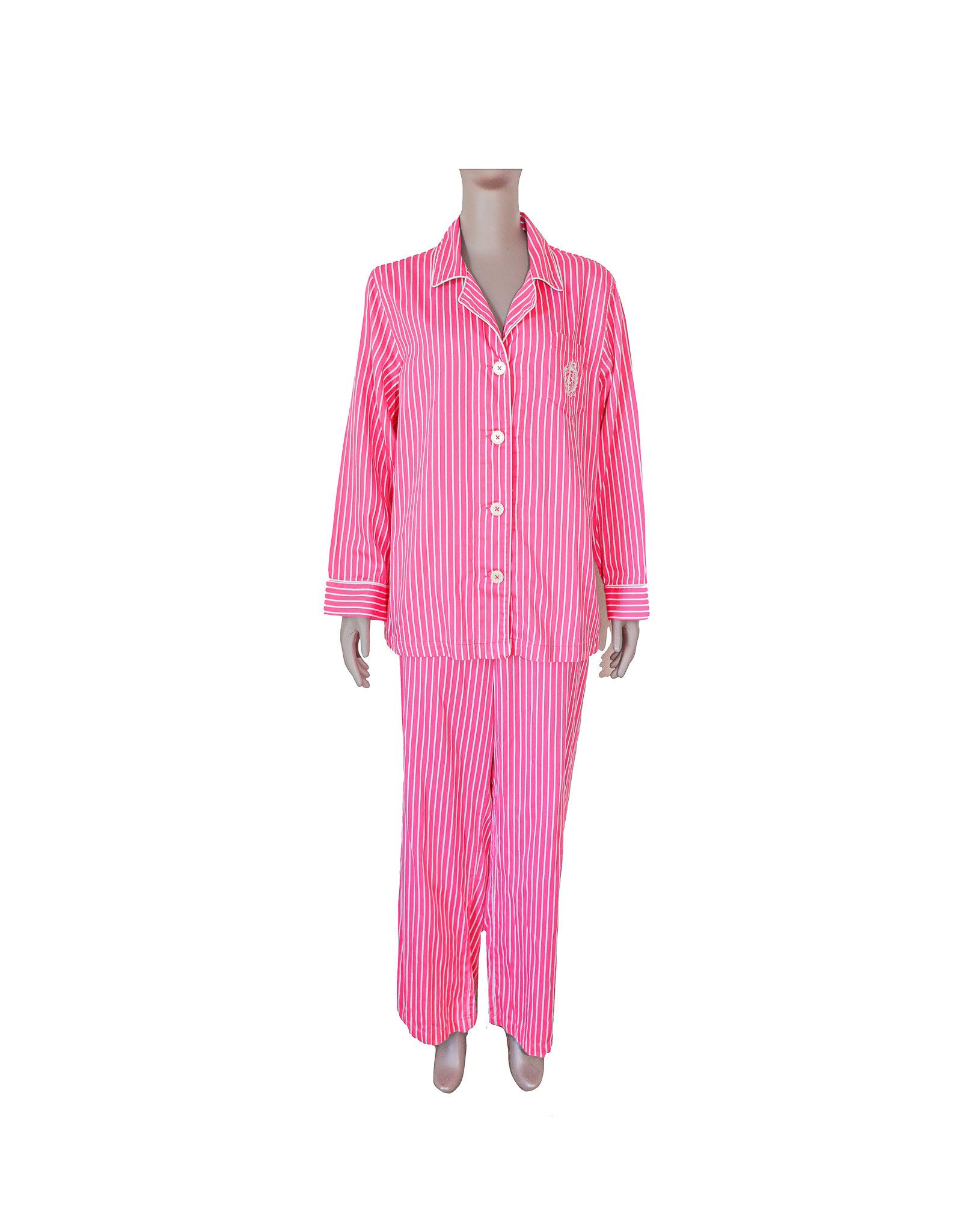 Other Pink & White Preppy Striped Pajamas Loungewear XL Size XL / US 12-14 / IT 48-50 - 1 Thumbnail