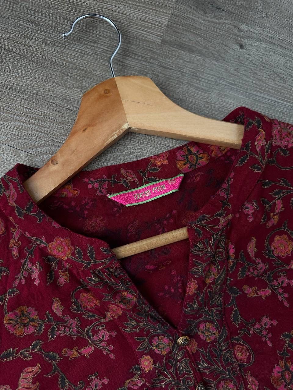 Japanese Brand × Vintage Vintage Japanese Red Flowers Rare Indian women's long Dress Size L / US 10 / IT 46 - 6 Thumbnail