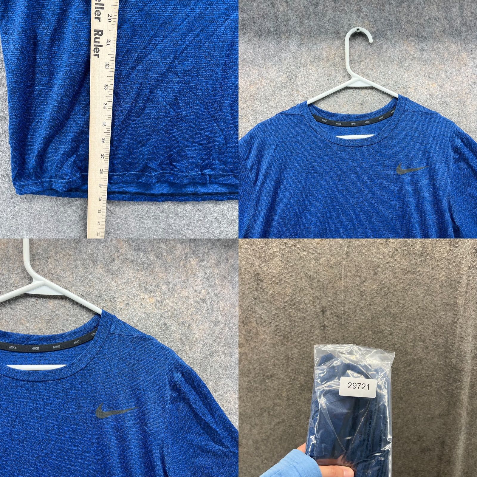 Nike VINTAGE Nike Shirt Mens Large Blue Game Royale Dri-Fit Jersey Swoosh Athletic T-Shirt Short Sleeve Crew Neck Logo GYM Soccer Mens Size US L / EU 52-54 / 3 - 8 Thumbnail