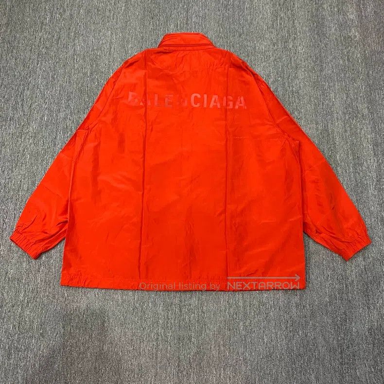 Balenciaga Balenciaga Red Embroidered Logo Windbreaker Jacket Size US M / EU 48-50 / 2 - 2 Thumbnail