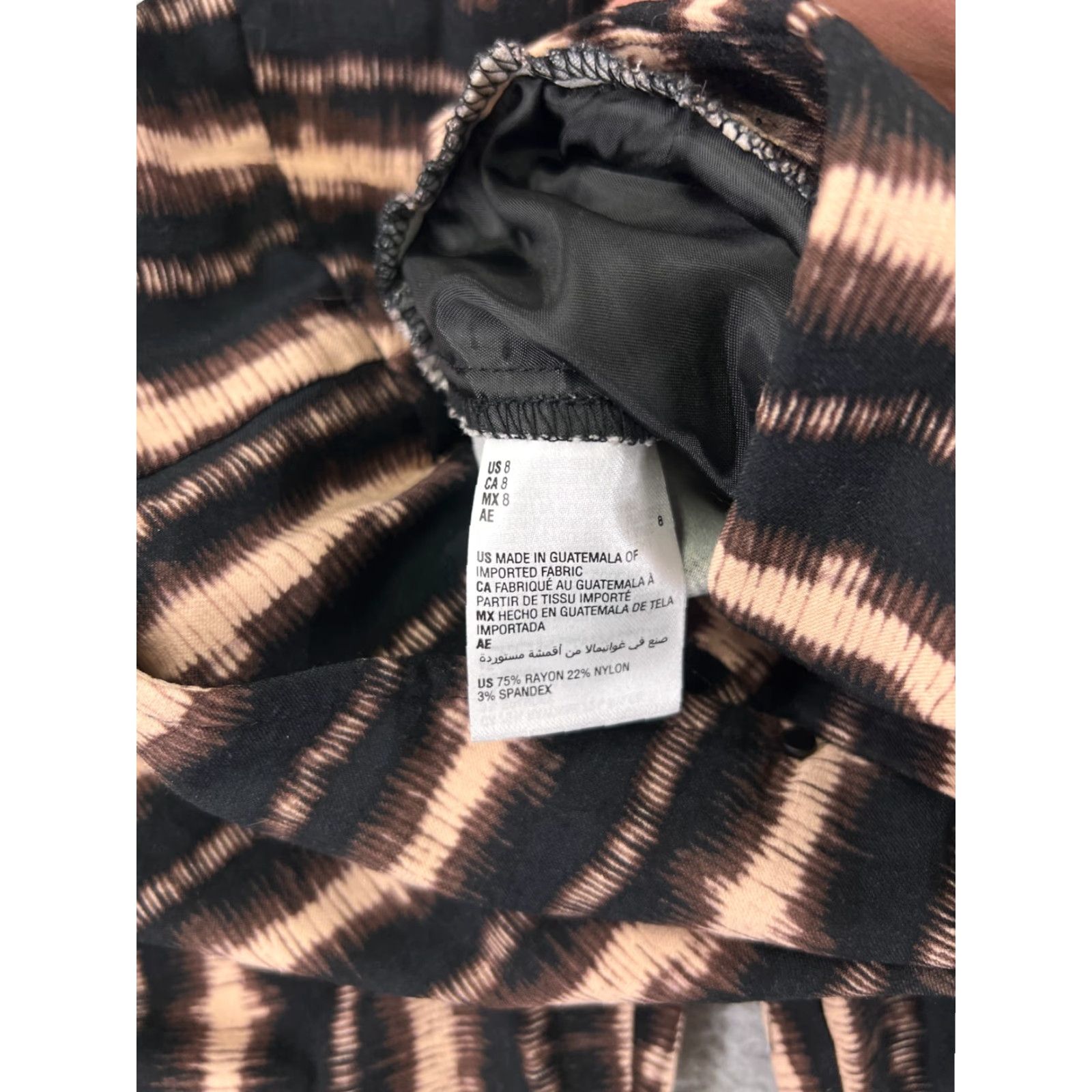 Vintage INC International Concepts Women's Leggings Adult Size 8 Black Beige Striped Casual Athletic Comfortable Size 30" / US 8 / IT 44 - 4 Thumbnail