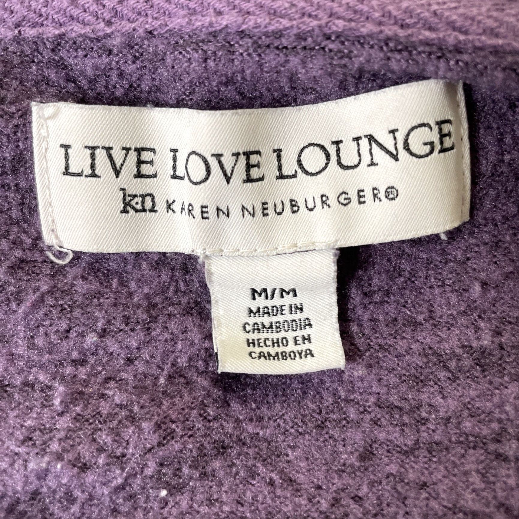 Vintage Karen Neuburger Live Love Lounge Sweatshirt Women’s M Purple Diamond Knit Pullover Crew Neck Long Sleeve All Seasons Casual Size M / US 6-8 / IT 42-44 - 4 Thumbnail