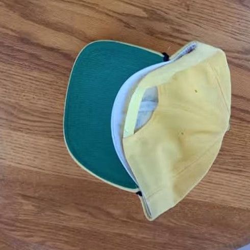 New Era VINTAGE New Era Hat Logo Trucker Snapback Unused Adjustable Yellow Men USA Made Canvas Cotton Polyester HK? Size ONE SIZE - 7 Thumbnail