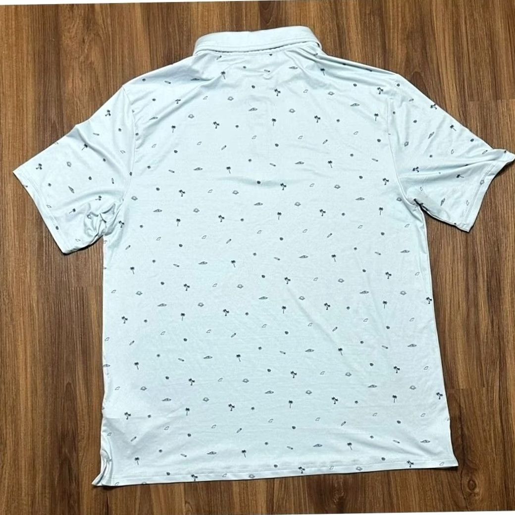 Vintage Palm Golf Co Palm Tree Polo Golf Performance Light Blue Heather XL Men's Size US XL / EU 56 / 4 - 8 Thumbnail