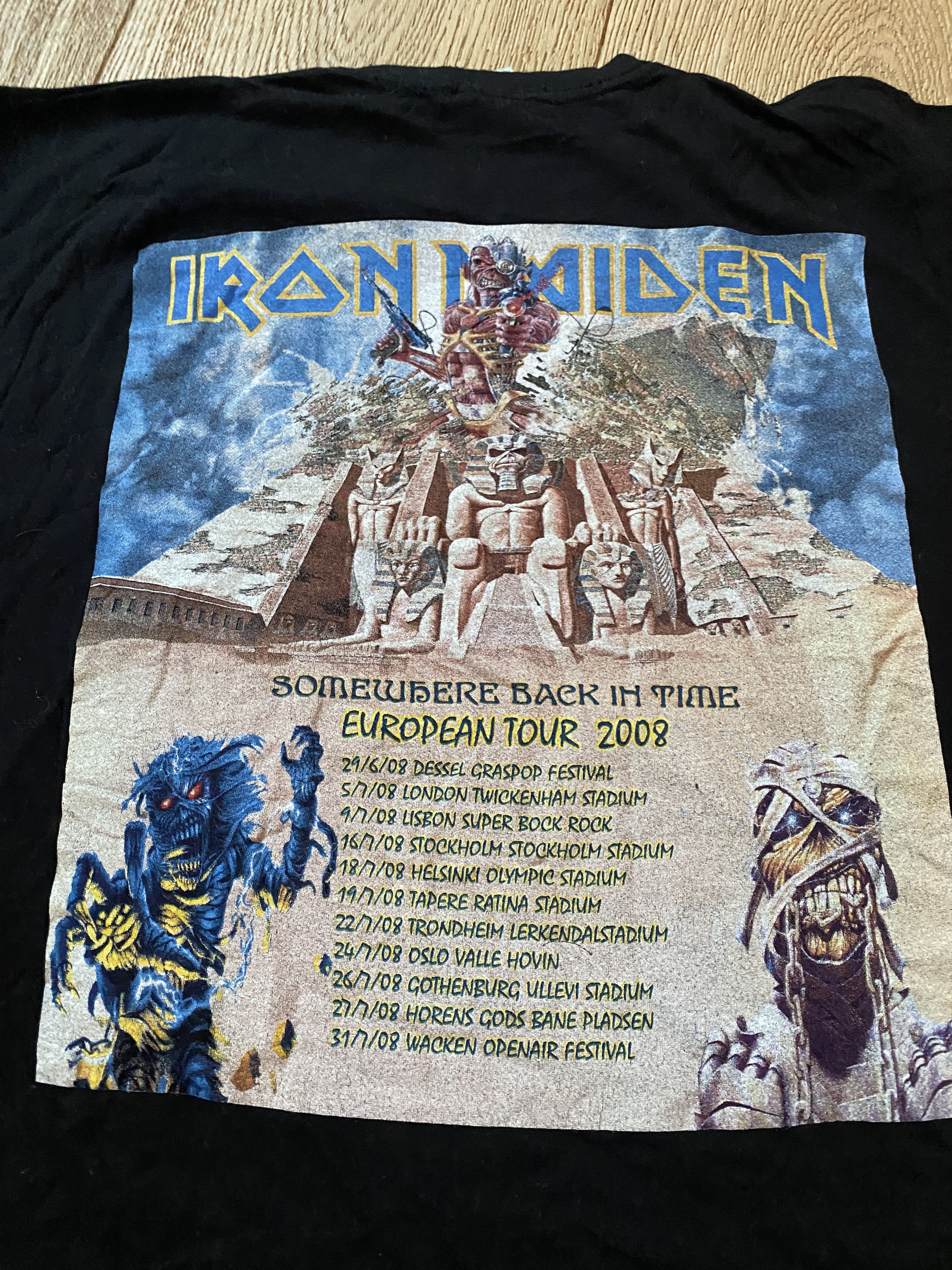 Band Tees Iron Maiden 2009 tour Somewhere Back In Time Size US XL / EU 56 / 4 - 4 Thumbnail