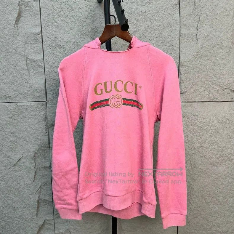 Gucci Gucci Pink Hooded Sweatshirt - dmc. Size US L / EU 52-54 / 3 - 1 Thumbnail