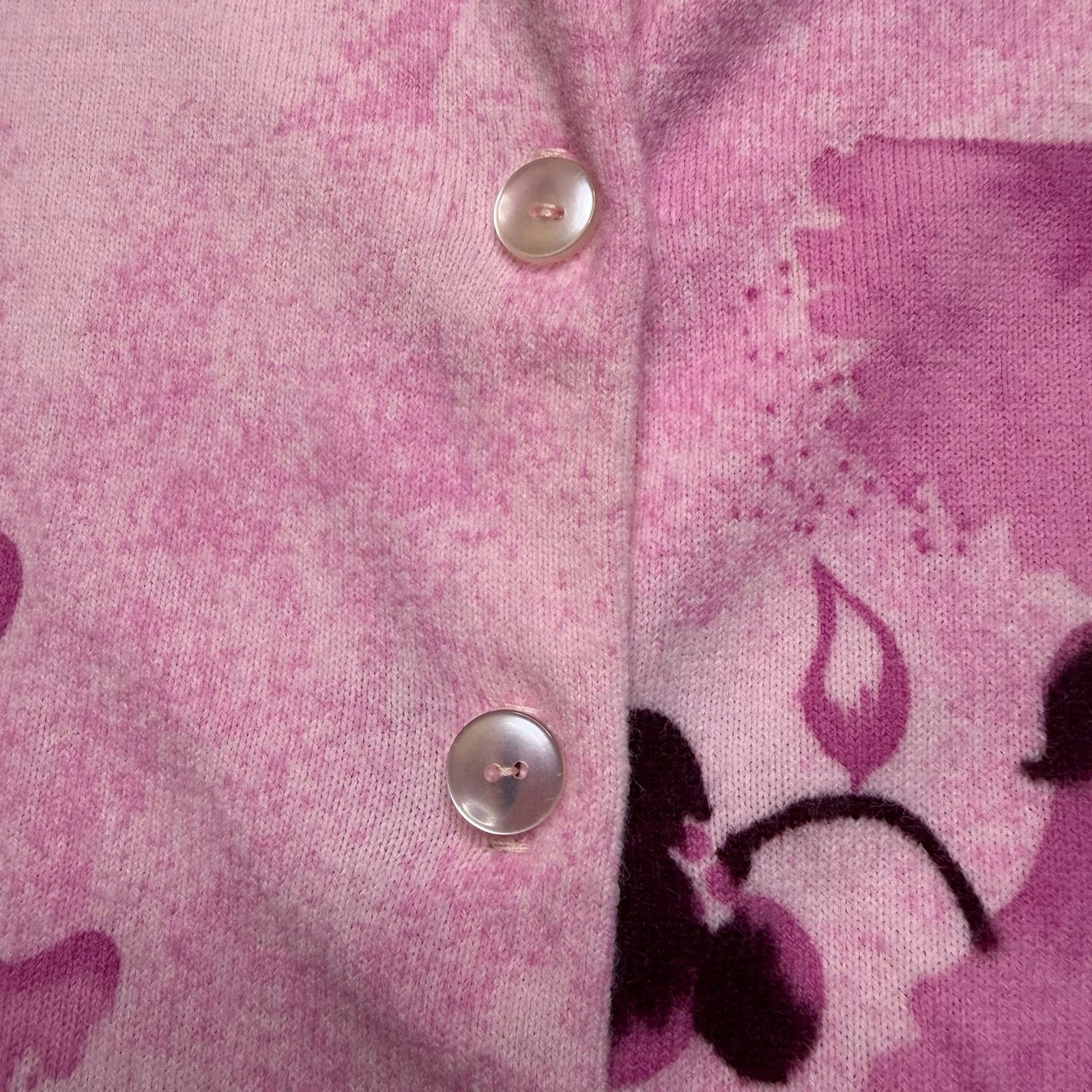 Vintage Vintage Darlene Pink Floral Cardigan Sweater USA 80s XS/S Size S / US 4 / IT 40 - 5 Thumbnail