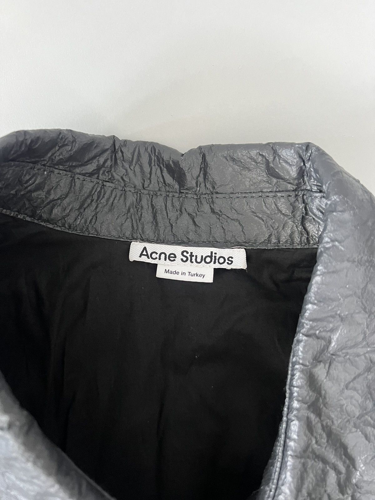 Acne Studios Acne Studios Asymmetric coated crinkled-leather shirt Size US S / EU 44-46 / 1 - 7 Thumbnail
