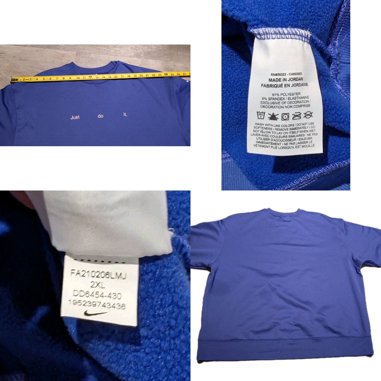 Nike Nike Sweatshirt Womens XXL Purple Therma Fit Just Do It Crew Neck Relaxed Fit Size XXL / US 16-18 / IT 52-54 - 8 Thumbnail