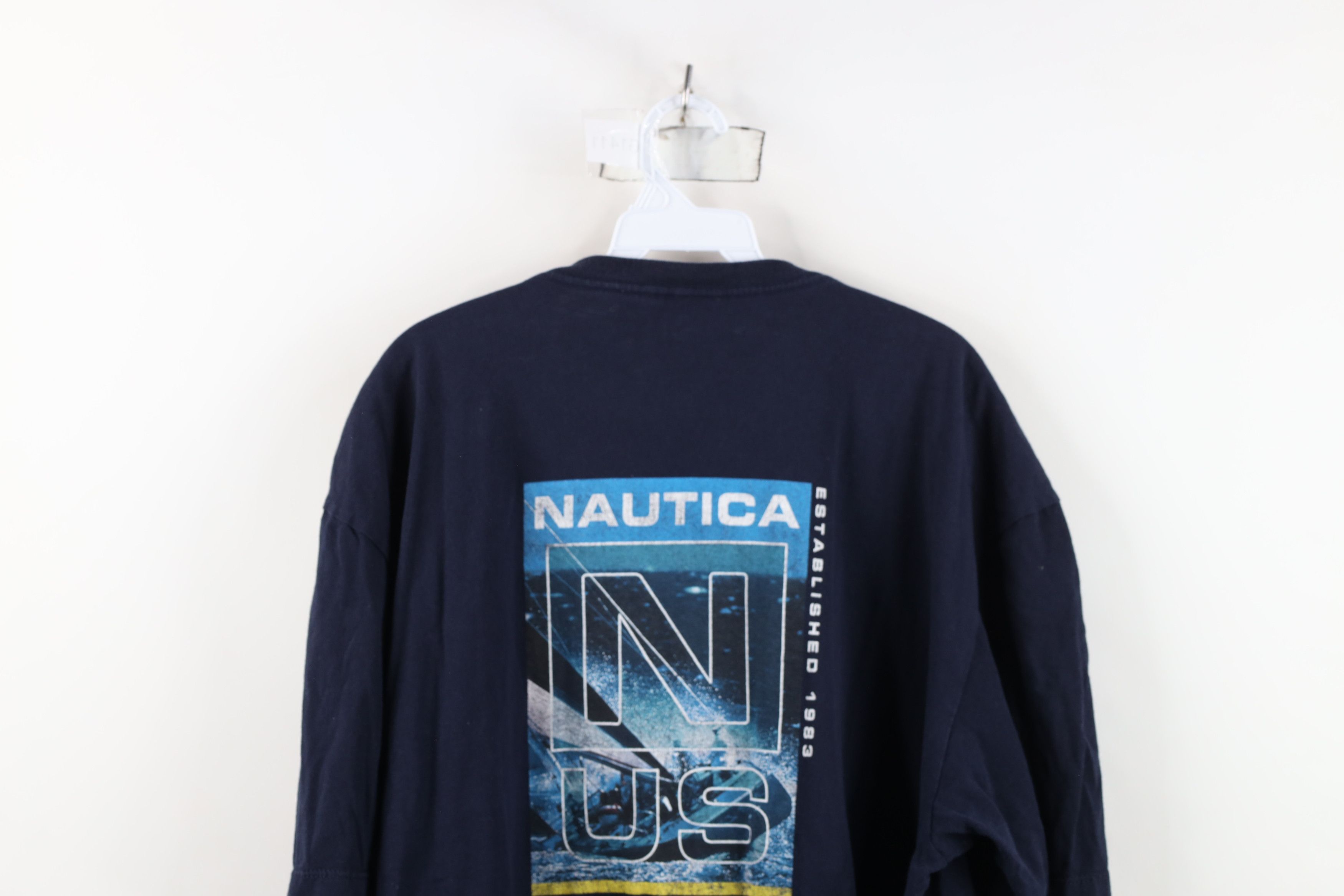 Nautica Vintage 90s Nautica Spell Out Sailing T-Shirt Blue USA Size US XXL / EU 58 / 5 - 13 Thumbnail