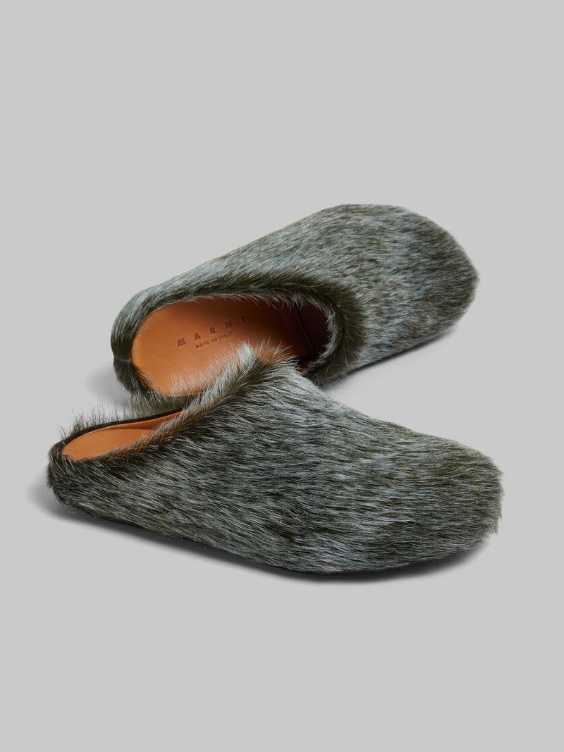 Marni o1f1d3z0526 Long-Haired Calfskin Fussbett Sabot Soft Beige Size US 11 / IT 41 - 5 Thumbnail