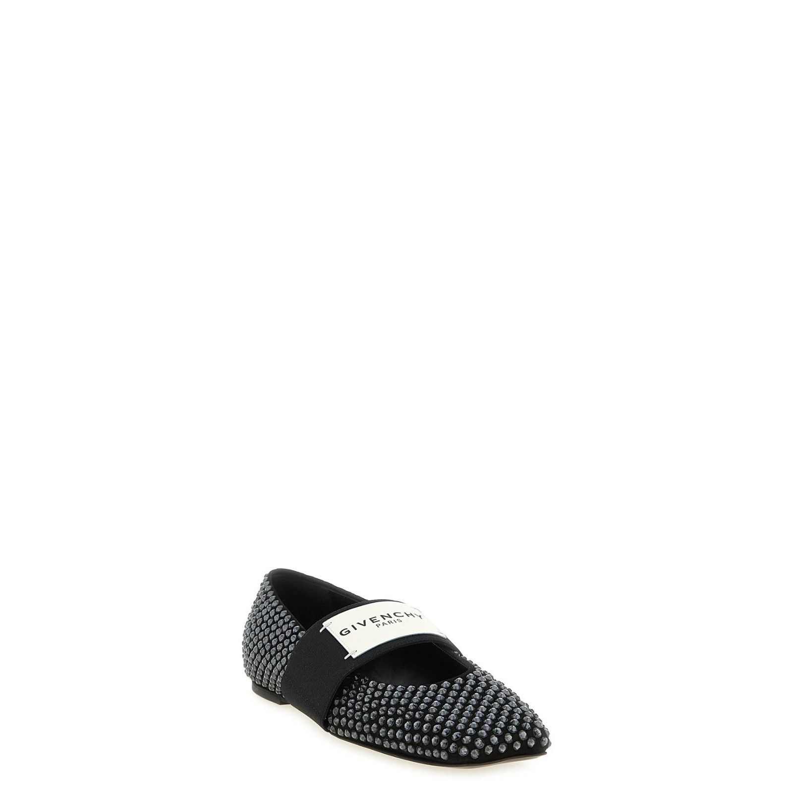 Givenchy GIVENCHY Crystal Sliced Square Black Leather Ballerina Flats Size US 8 / IT 38 - 2 Thumbnail
