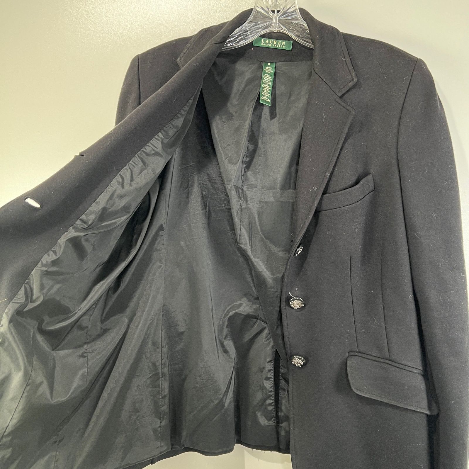 Lauren Ralph Lauren Lauren Ralph Lauren Ponte Knit Blazer Black Dark Romantic Size M / US 6-8 / IT 42-44 - 4 Thumbnail