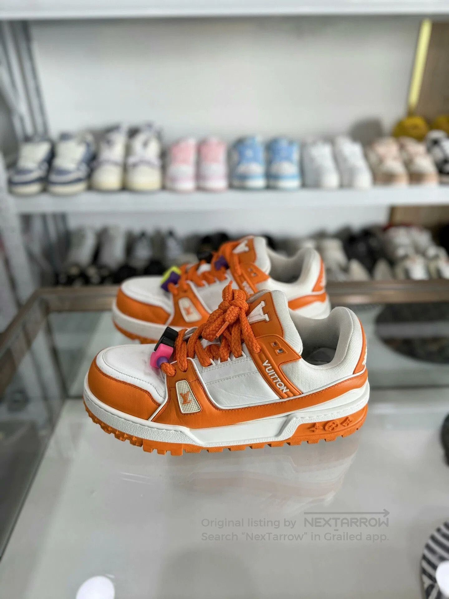 Louis Vuitton Louis Vuitton Trainer White Orange Men's. Size US 10 / EU 43 - 1 Thumbnail