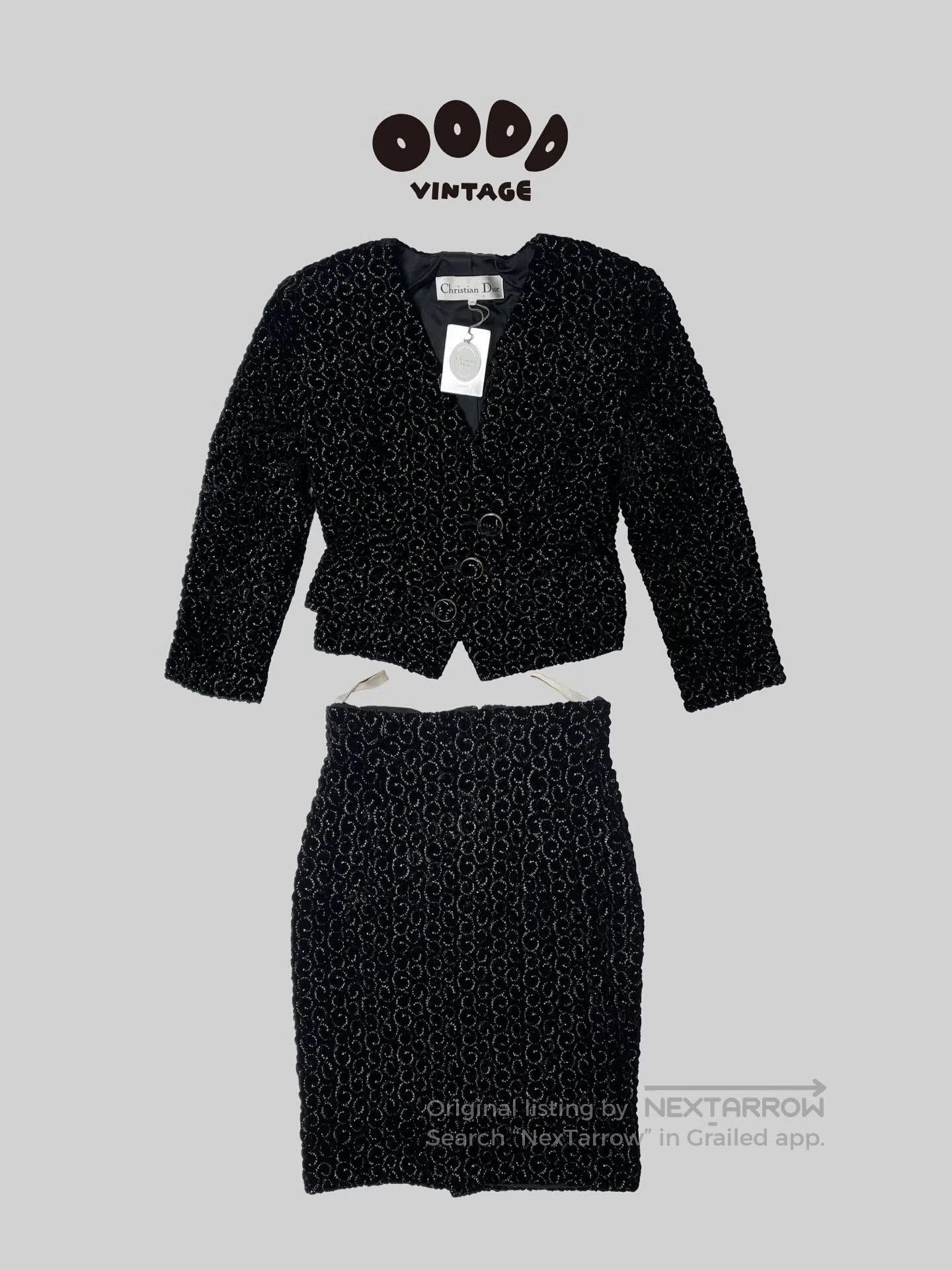 Christian Dior Velvet Embroidered Jacket Set.