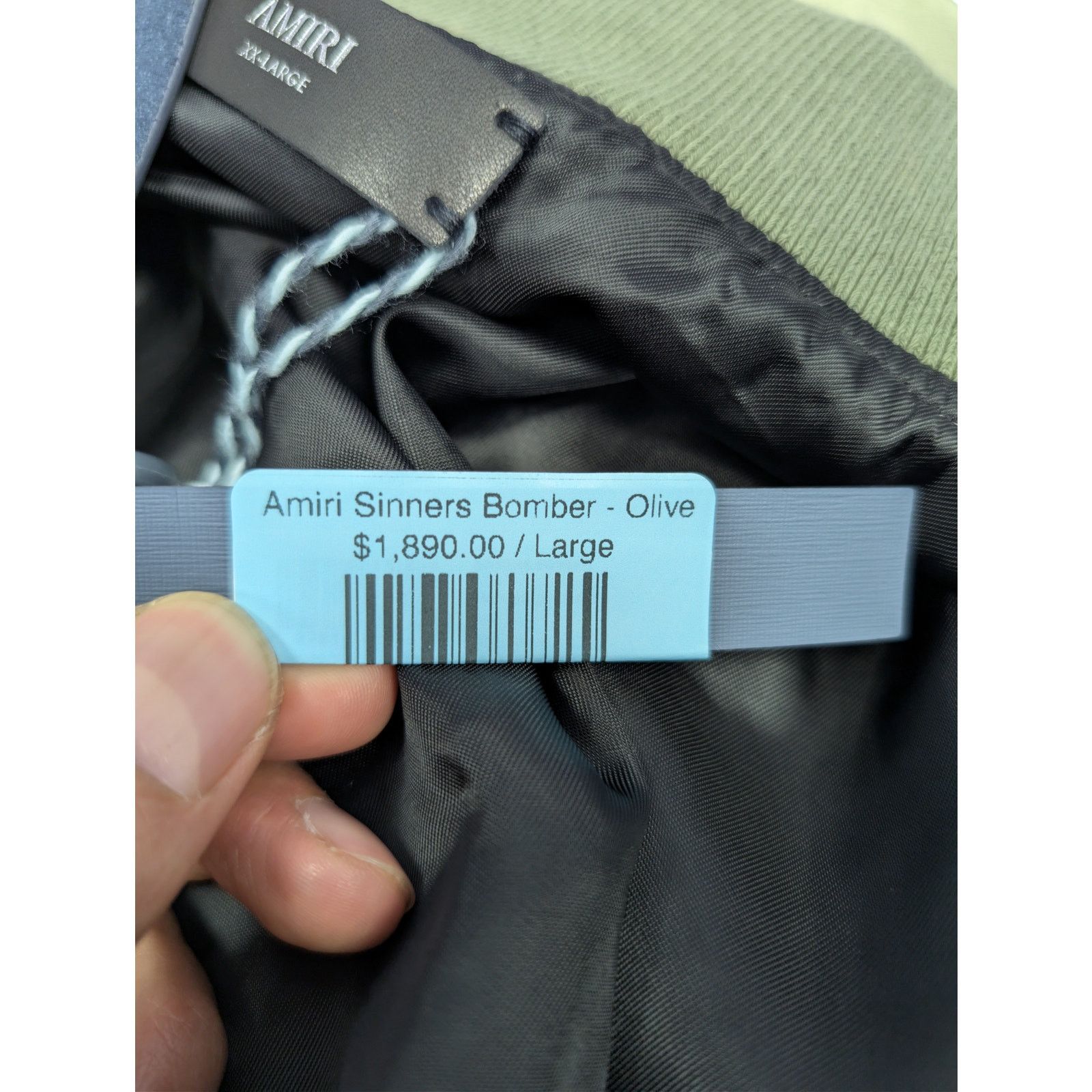 Amiri o1rshd1 Amiri Sinners Bomber Jacket in Olive Size US L / EU 52-54 / 3 - 22 Thumbnail