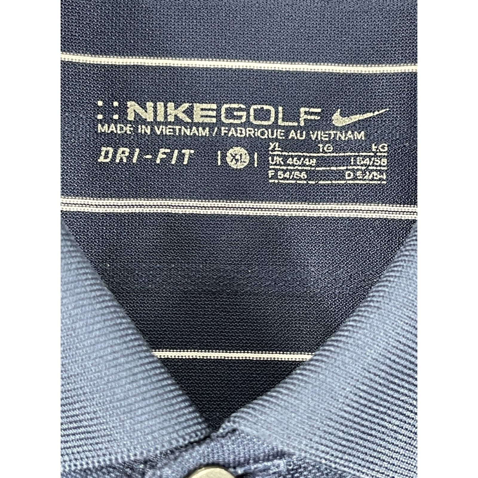 Nike Nike Dri-Fit Polo Shirt Men XL Navy Blue Striped Lightweight Golf Collared Logo Embroidered Short Sleeve Regular Knit Polyester Size US XL / EU 56 / 4 - 2 Thumbnail