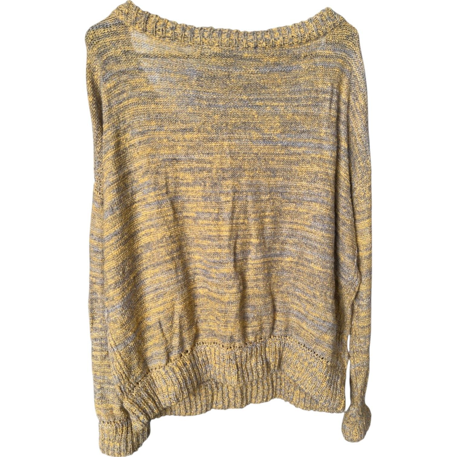 Free People FREE PEOPLE Yellow Gray Alpaca Knit Pullover Sweater, M Size M / US 6-8 / IT 42-44 - 2 Thumbnail