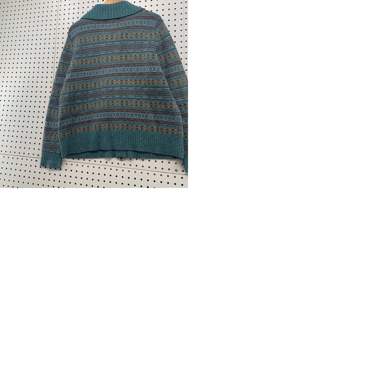 Eddie Bauer Eddie Bauer Wool Cardigan Sweater Womens XL Teal Collectibles Fair Isle Collar Vintage Size XL / US 12-14 / IT 48-50 - 9 Thumbnail