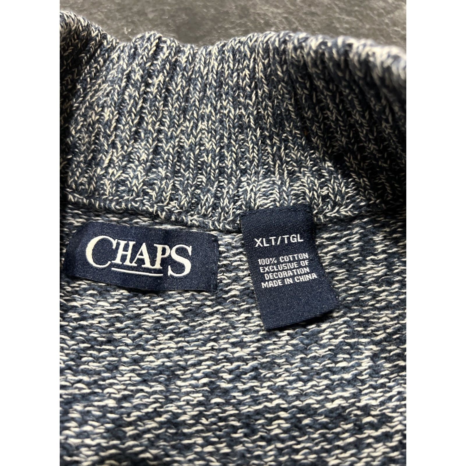 Chaps VINTAGE Chaps Men’s Sweater Pullover Cotton Long Sleeve XLT Gray Blue Casual Formal Winter Size US XL / EU 56 / 4 - 6 Thumbnail
