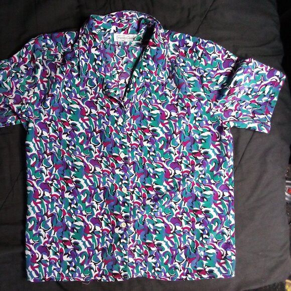Other Vintage Impressions Geometric Polyester Disco Shirt Size L / US 10 / IT 46 - 3 Thumbnail