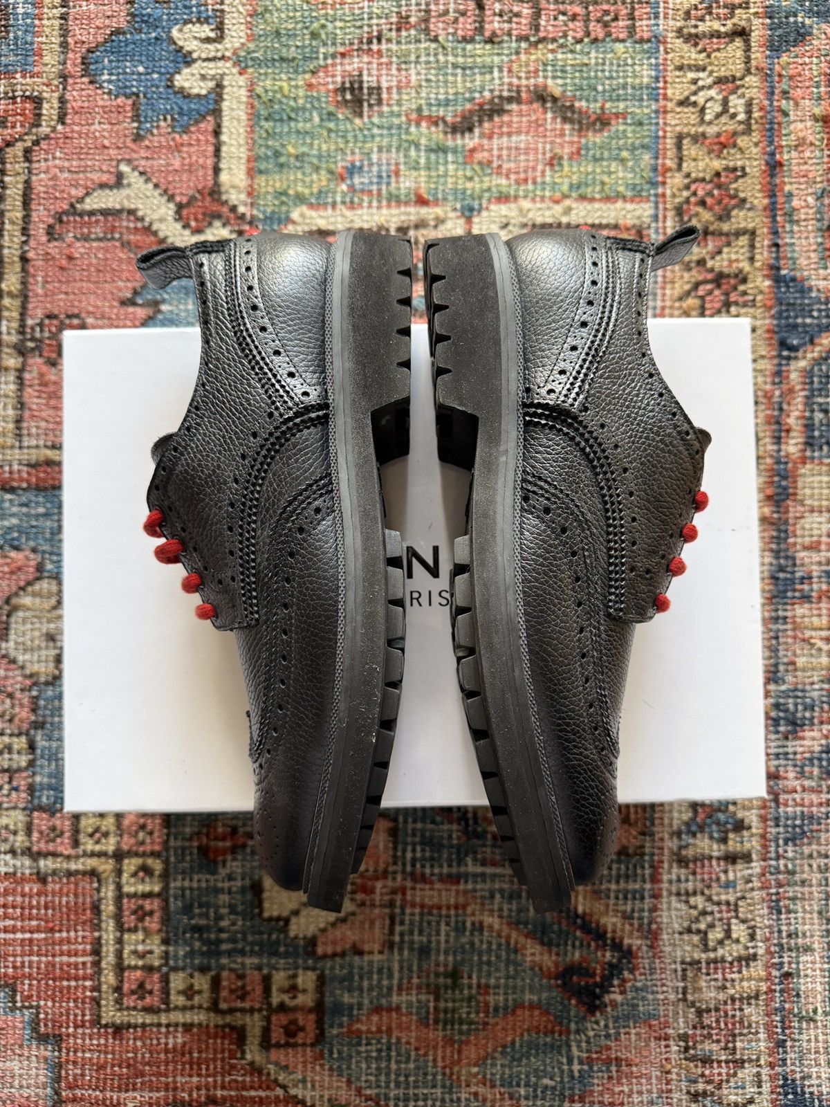 Givenchy Tisci Red Lace Wingtip Derbies Size US 9.5 / EU 42-43 - 3 Thumbnail