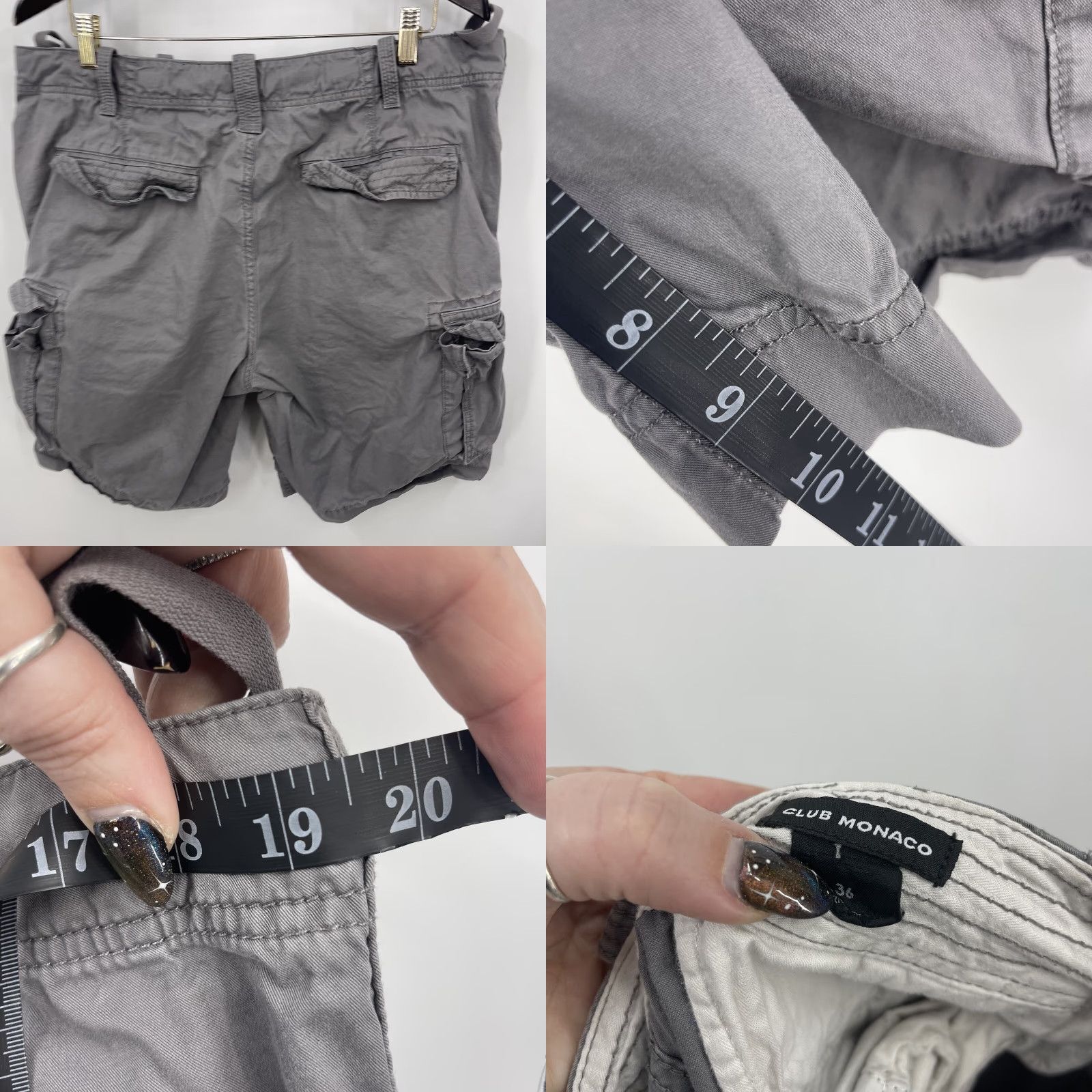 Club Monaco **Men's Club Monaco Cargo Shorts Large 36 Gray Zip Twill** User: Men's Club Monaco Cargo Shorts Large 36 Gray Zip Twill Size US 36 / EU 52 - 8 Thumbnail