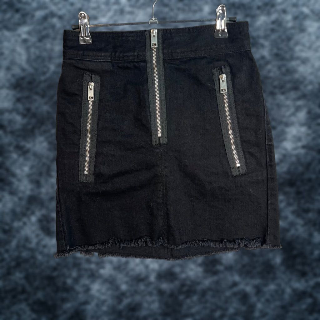 Diesel Diesel Denim Mini Skirt - Front Zipper Details - Adult Womens 24 - Black Cotton - Short - Vintage/Used - 8/10 - Women's Skirt Size 42" / US 20 - 1 Thumbnail