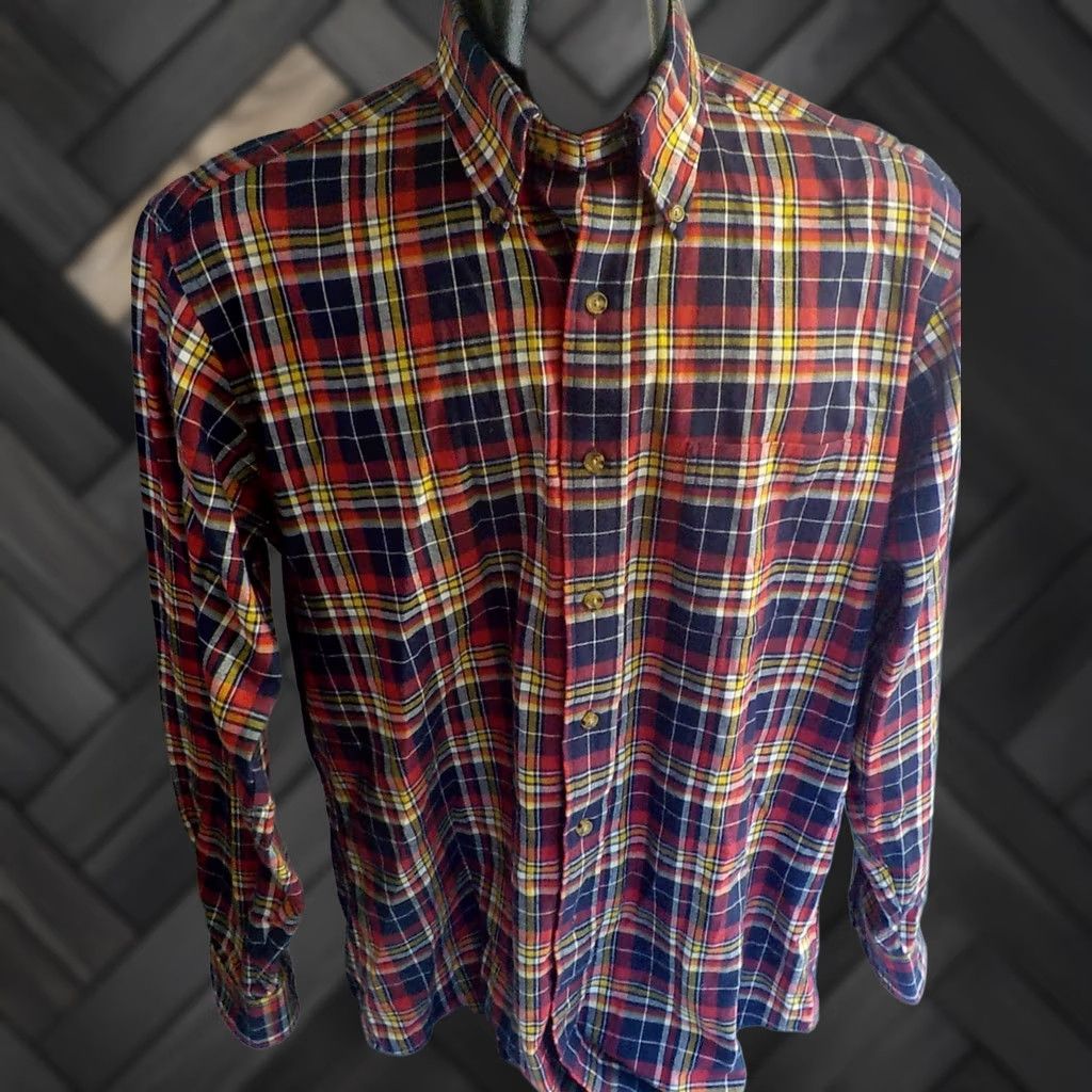 Brooks Brothers Brooks Brothers Button-Down Shirt LS All Cotton Plaid Red/Navy/Yellow/White M Mens Size US M / EU 48-50 / 2 - 1 Thumbnail