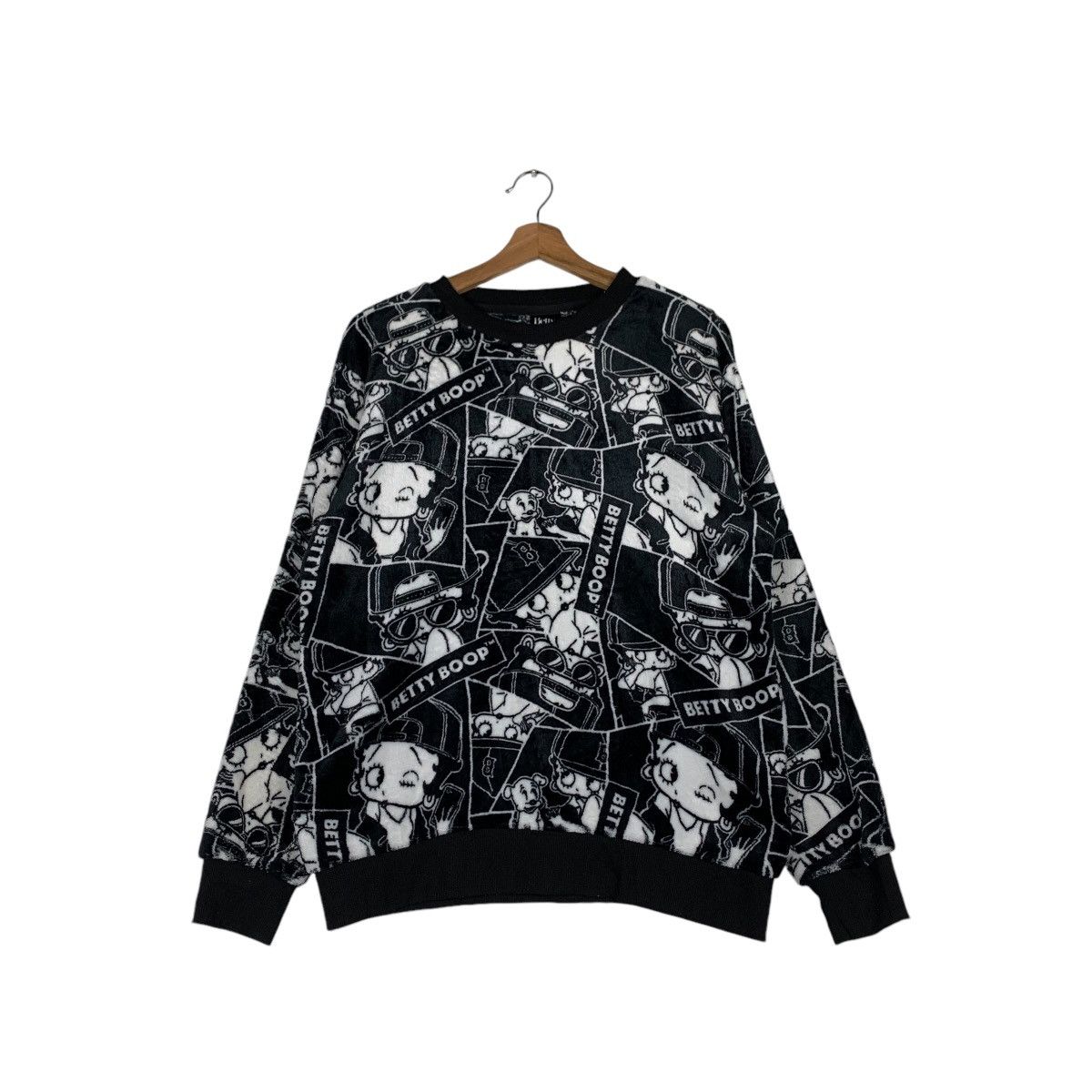 Cartoon Network BETTY BOOP Overprint Fleece Sweatshirt #1387-C63 Size US L / EU 52-54 / 3 - 1 Thumbnail
