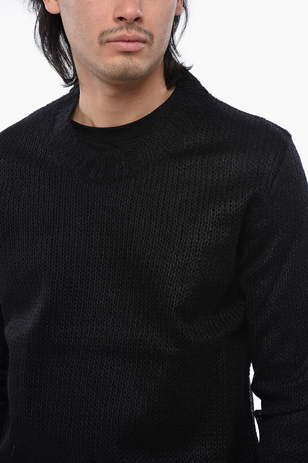 Jil Sander og1mm0625 Crewneck Double-Layer Sweater in Black Size US M / EU 48-50 / 2 - 3 Thumbnail