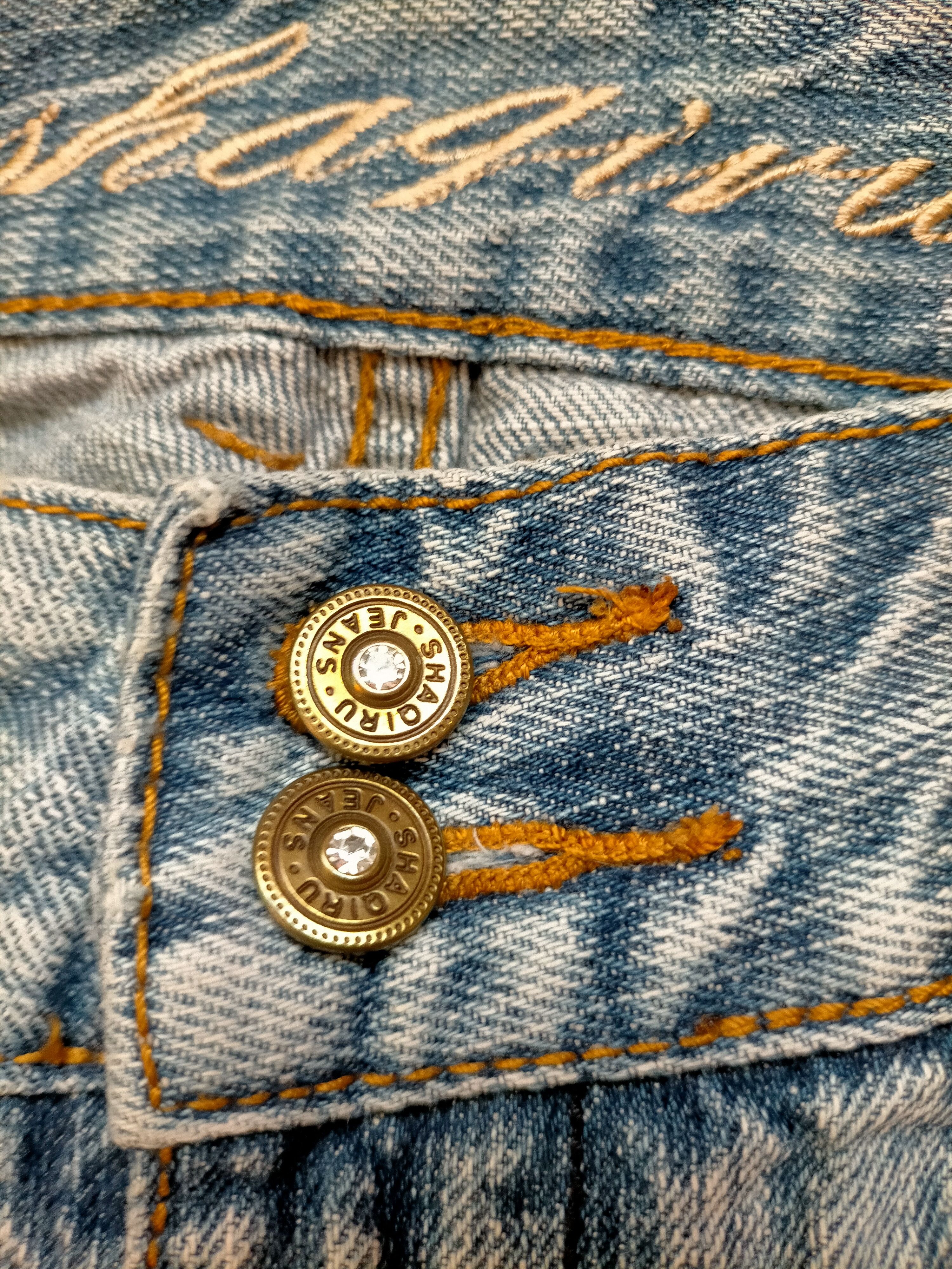 If Six Was Nine Flare Jeans Shaqiru Japan Patchwork Boot cut Blue Jeans Size US 31 - 18 Thumbnail
