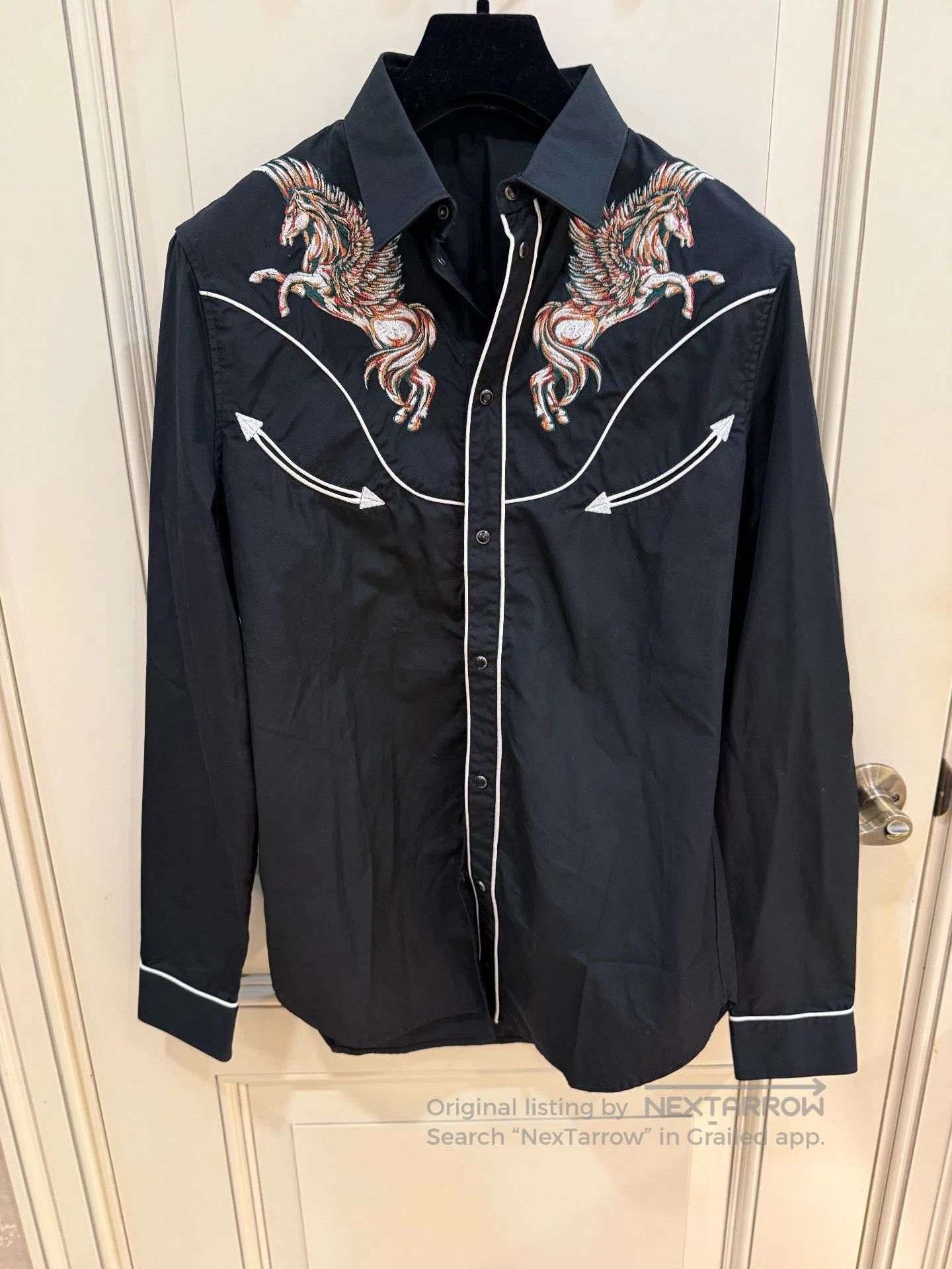 Roberto Cavalli Roberto Cavalli Embroidered Western Shirt. Size US M / EU 48-50 / 2 - 1 Thumbnail