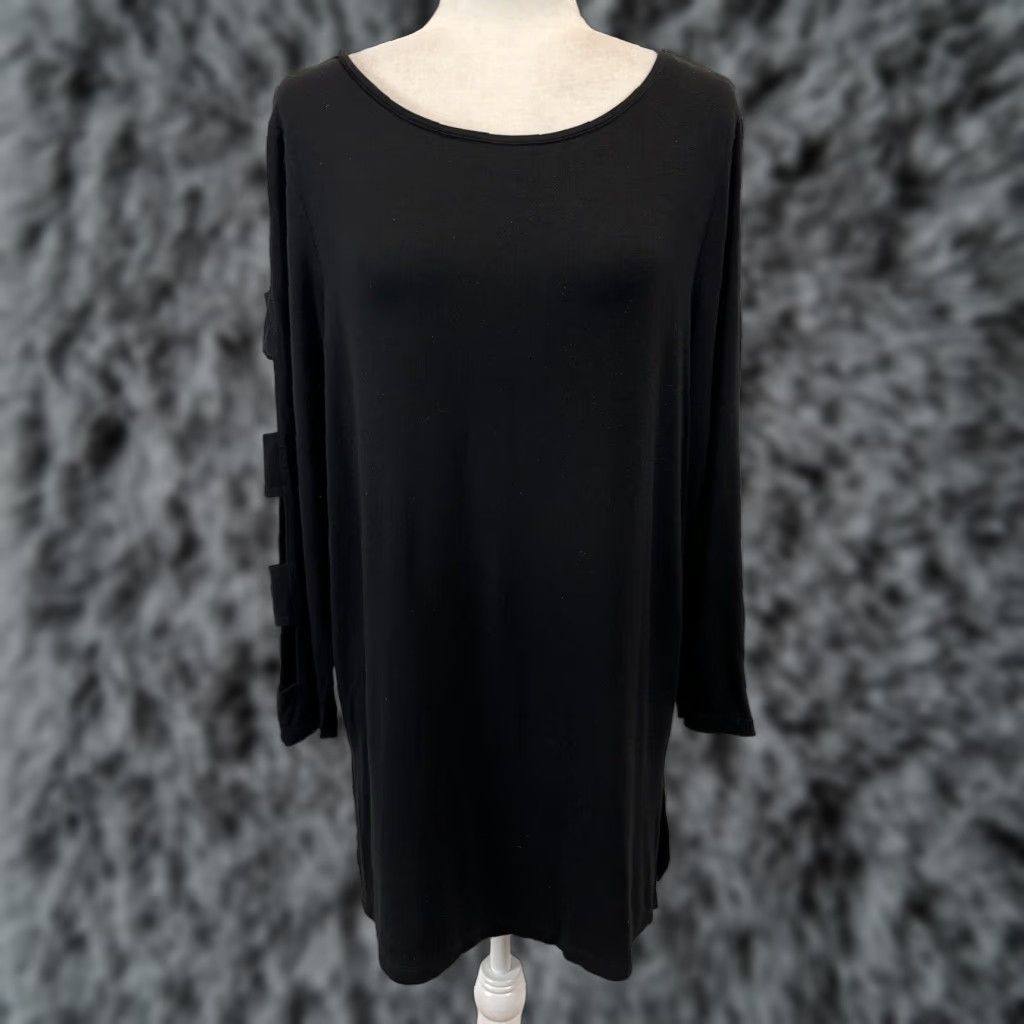 Vintage Chicos Women's Black Long Sleeve Tunic Top Shirt Size Large Size L / US 10 / IT 46 - 1 Thumbnail