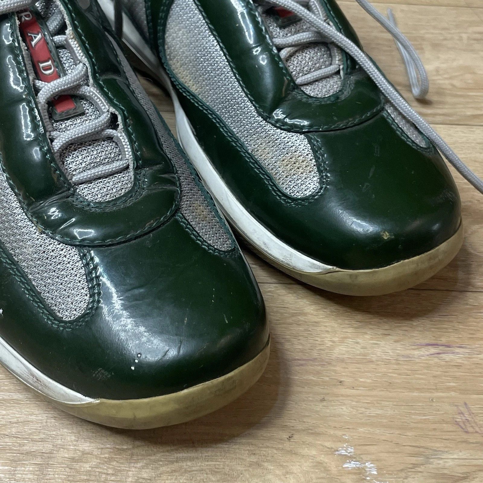 Prada Prada America's Cup Linea Rossa green Patent Leather Mesh Size US 8 / IT 38 - 8 Thumbnail