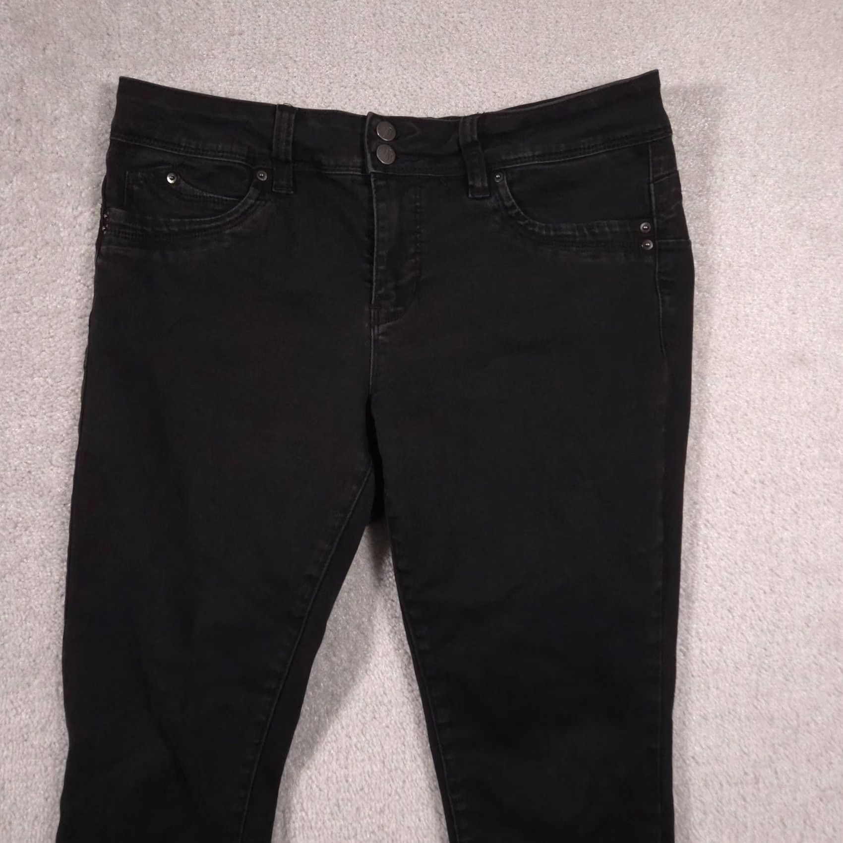 Vintage Royalty For Me WannaBettaButt Jeans Womens 12 Black Mid Rise Skinny Stretch Denim 5-Pocket Fall Womens Black Skinny Jeans Size 34" / US 12 / IT 48 - 3 Thumbnail
