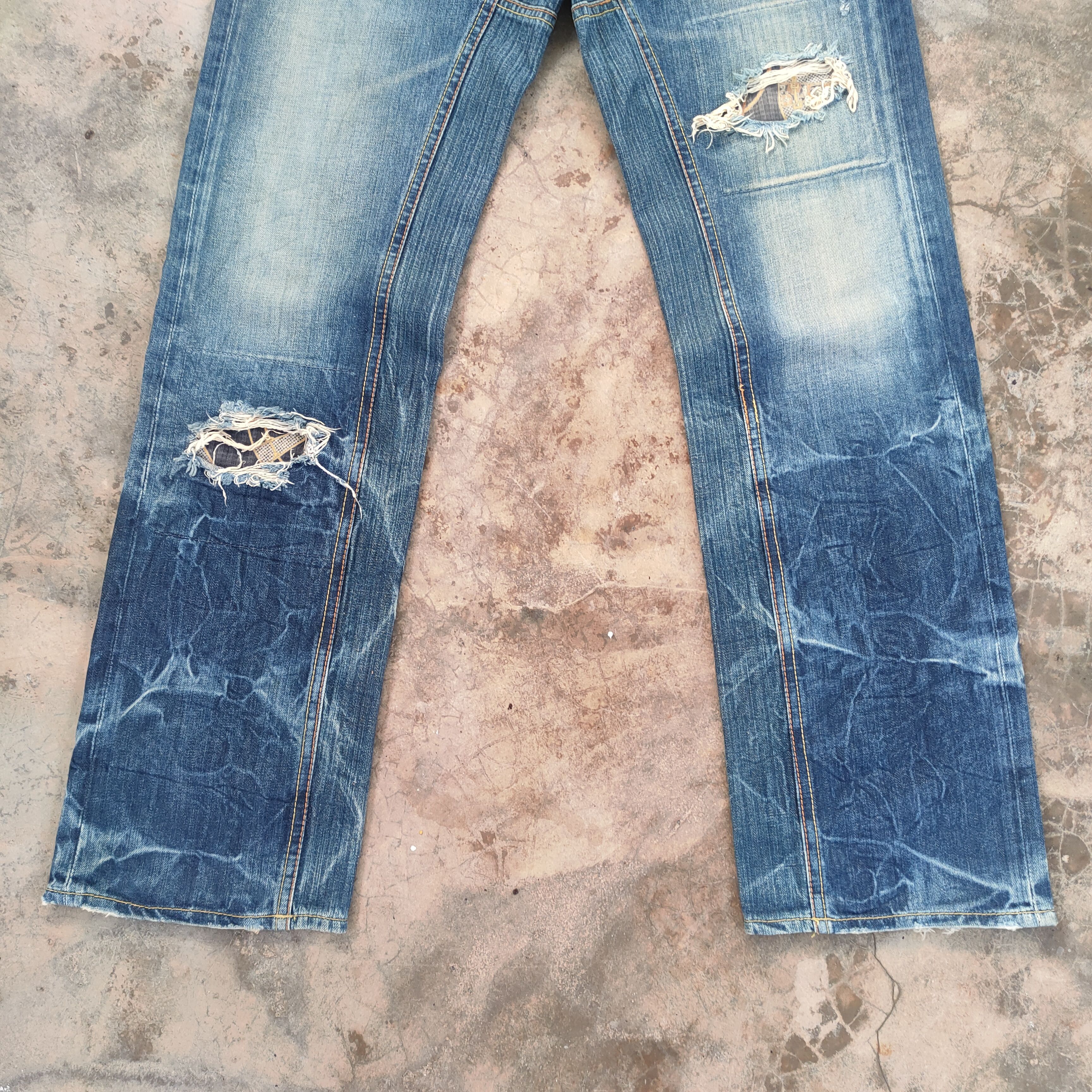 Japanese Brand SICK💥 JAPANESE VINTAGE DISTRESSED FADED JEANS DENIM PANTS Size US 30 / EU 46 - 4 Thumbnail