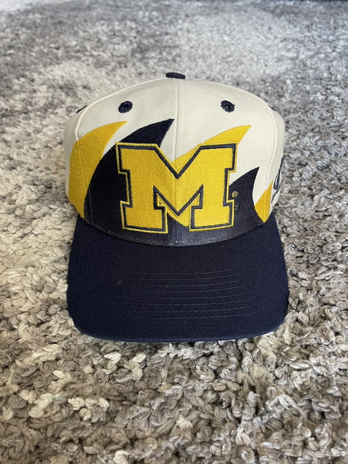 image of Michigan Logo Athletic Double Shark Tooth Vintage Snapback, Men's