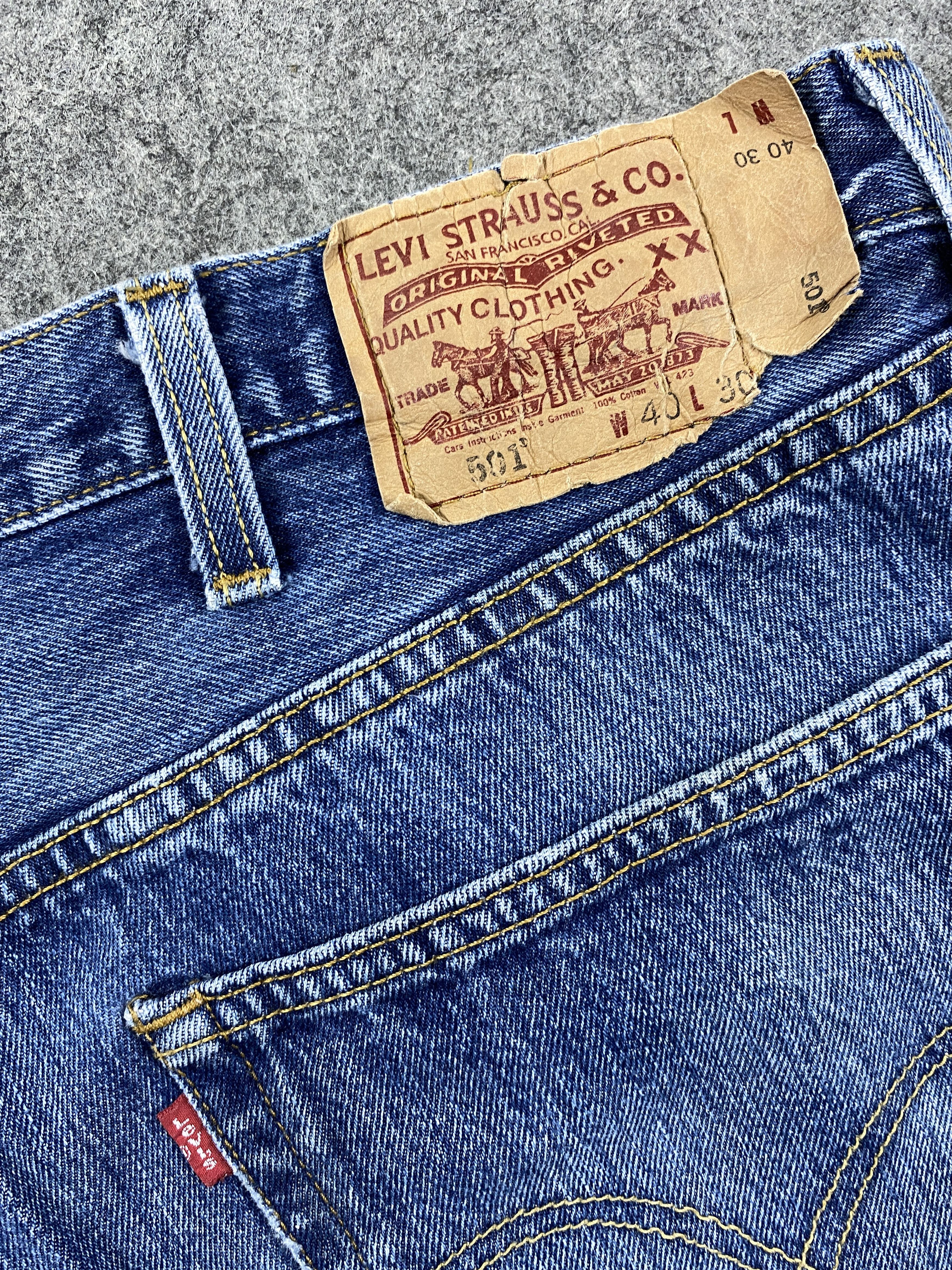 Levi's Distressed Blue Vintage Levi's 501 39x29.5 Denim -JN1657 Size US 39 - 10 Thumbnail