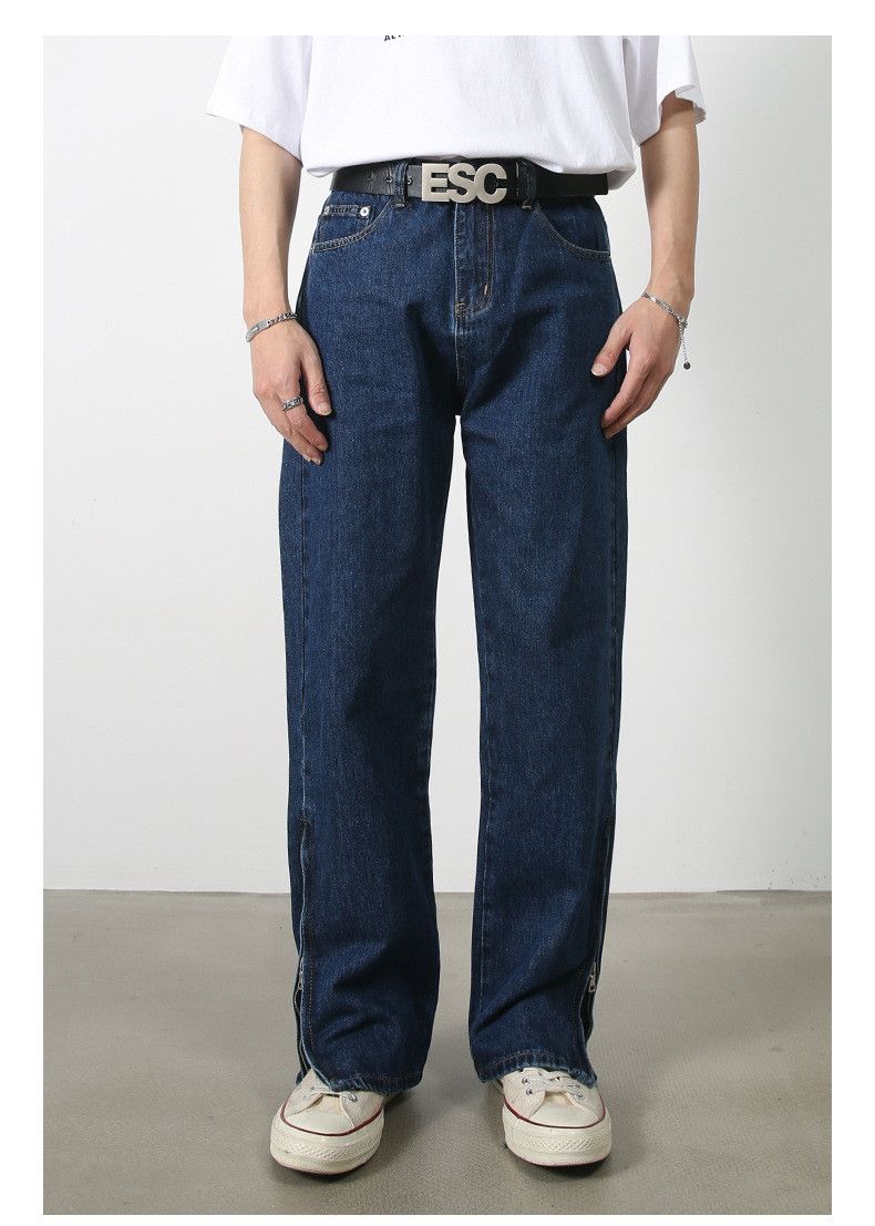 Japanese Brand × Jean Japanese loose straight zipper casual jeans Size US 32 / EU 48 - 1 Thumbnail