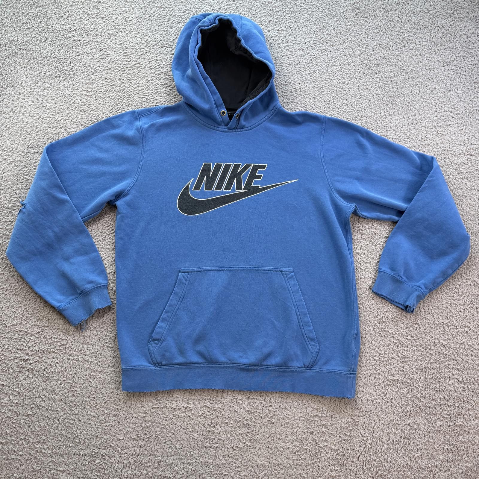 Nike Nike Swoosh Hoodie Blue Distressed Faded Pullover Thrashed S Size US S / EU 44-46 / 1 - 1 Thumbnail
