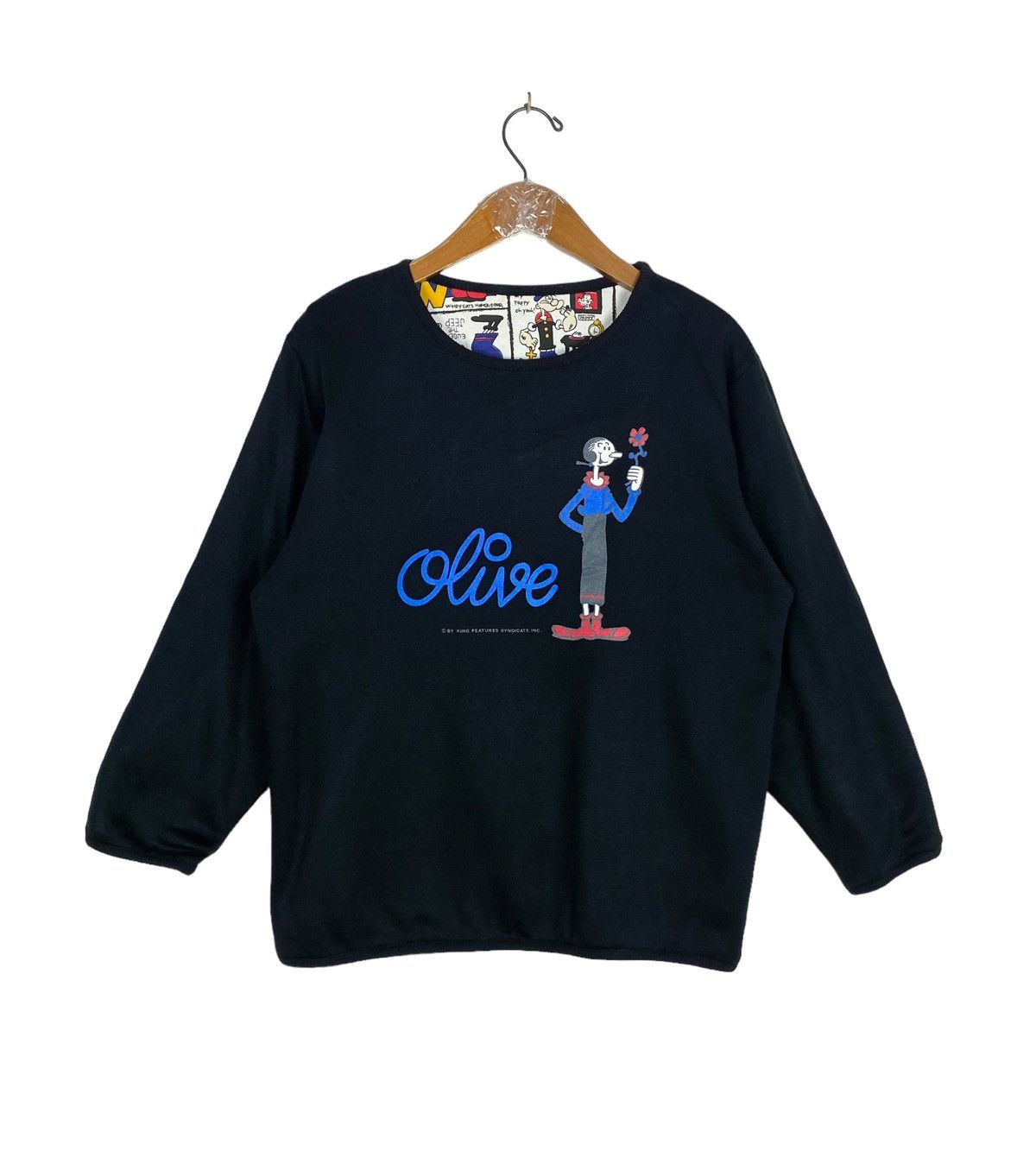 Japanese Brand Rare‼️ Olive Popeye Wife Full Print Reversible Sweatshirt Size M / US 6-8 / IT 42-44 - 1 Thumbnail