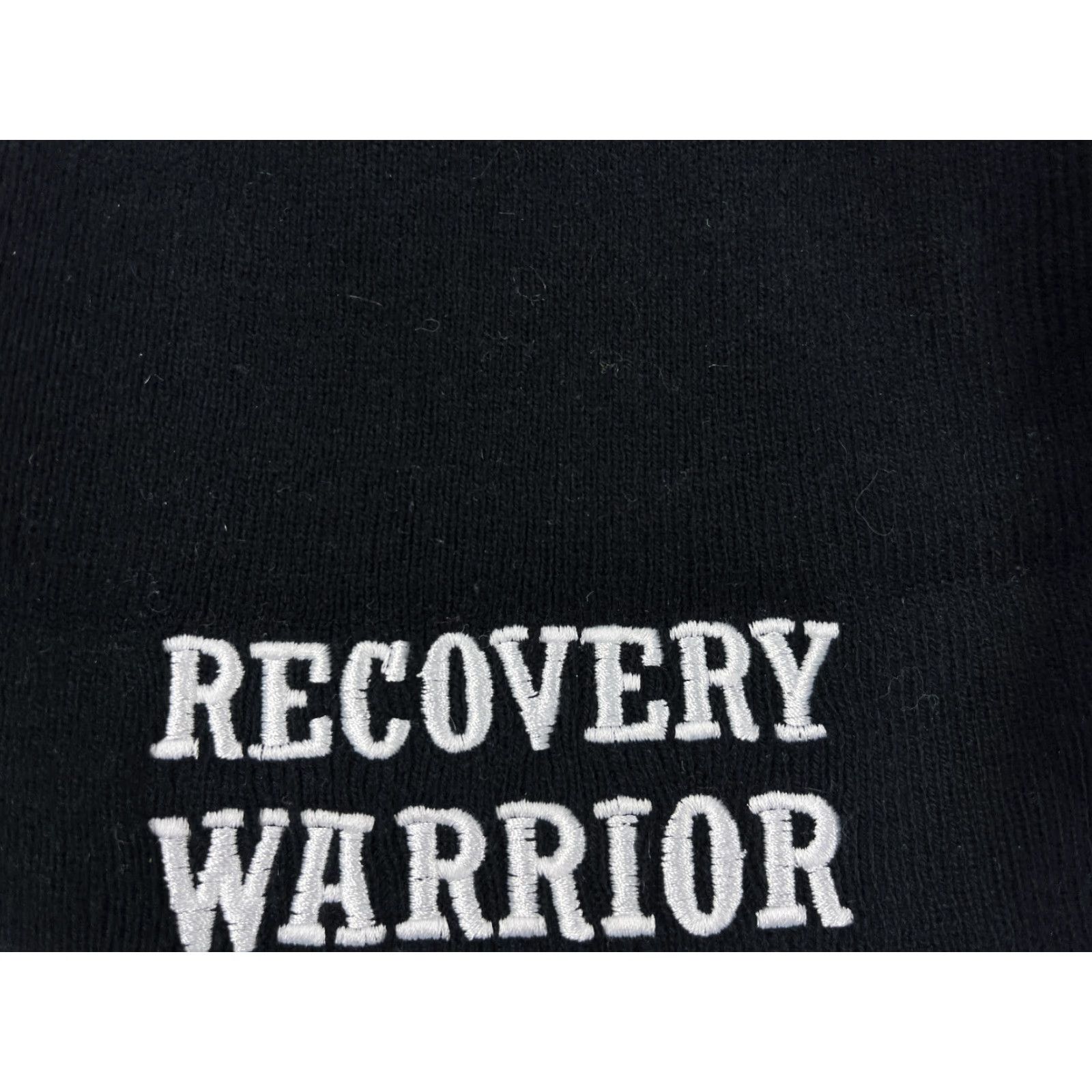Vintage Otto Beanie Recovery Warrior Toque Adult One Size Black Knit Cotton Acrylic Blend Size ONE SIZE - 2 Thumbnail