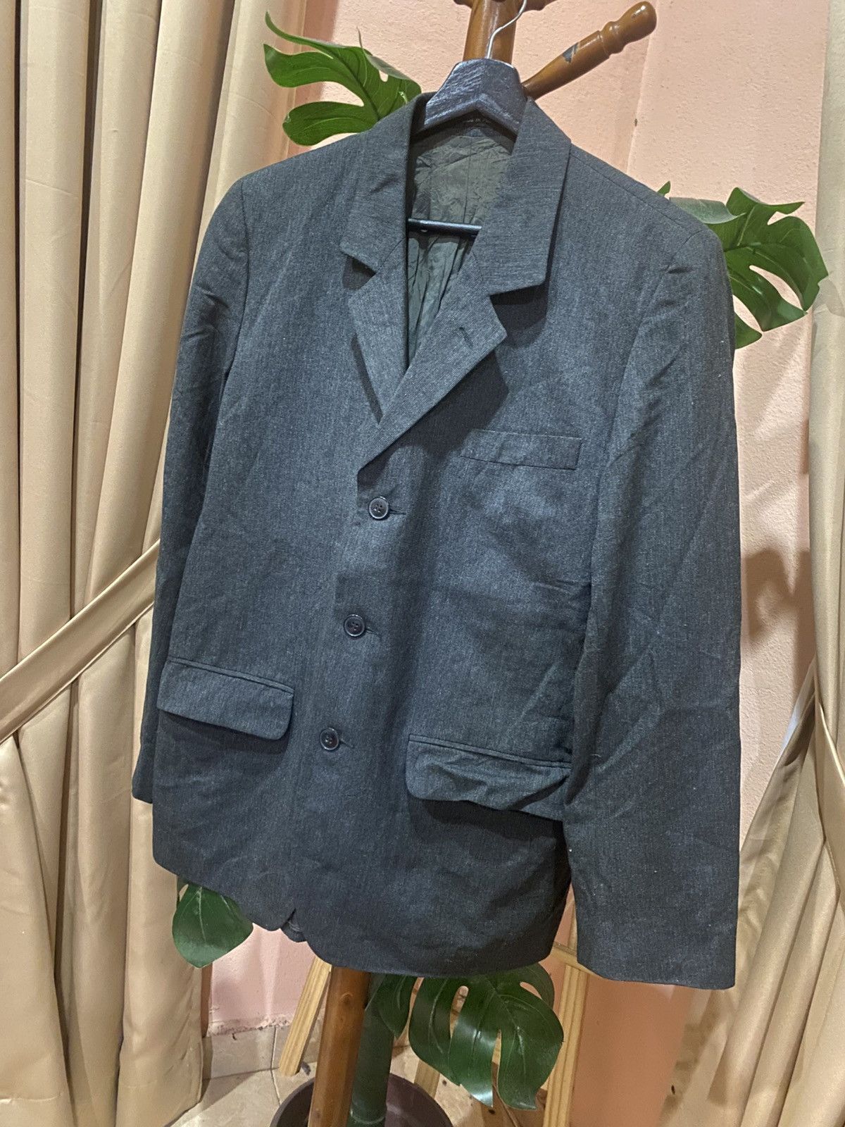 agnes b. Vintage Agnès B. Homme Paris Grey Blazer – Made in France Size US M / EU 48-50 / 2 - 2 Thumbnail
