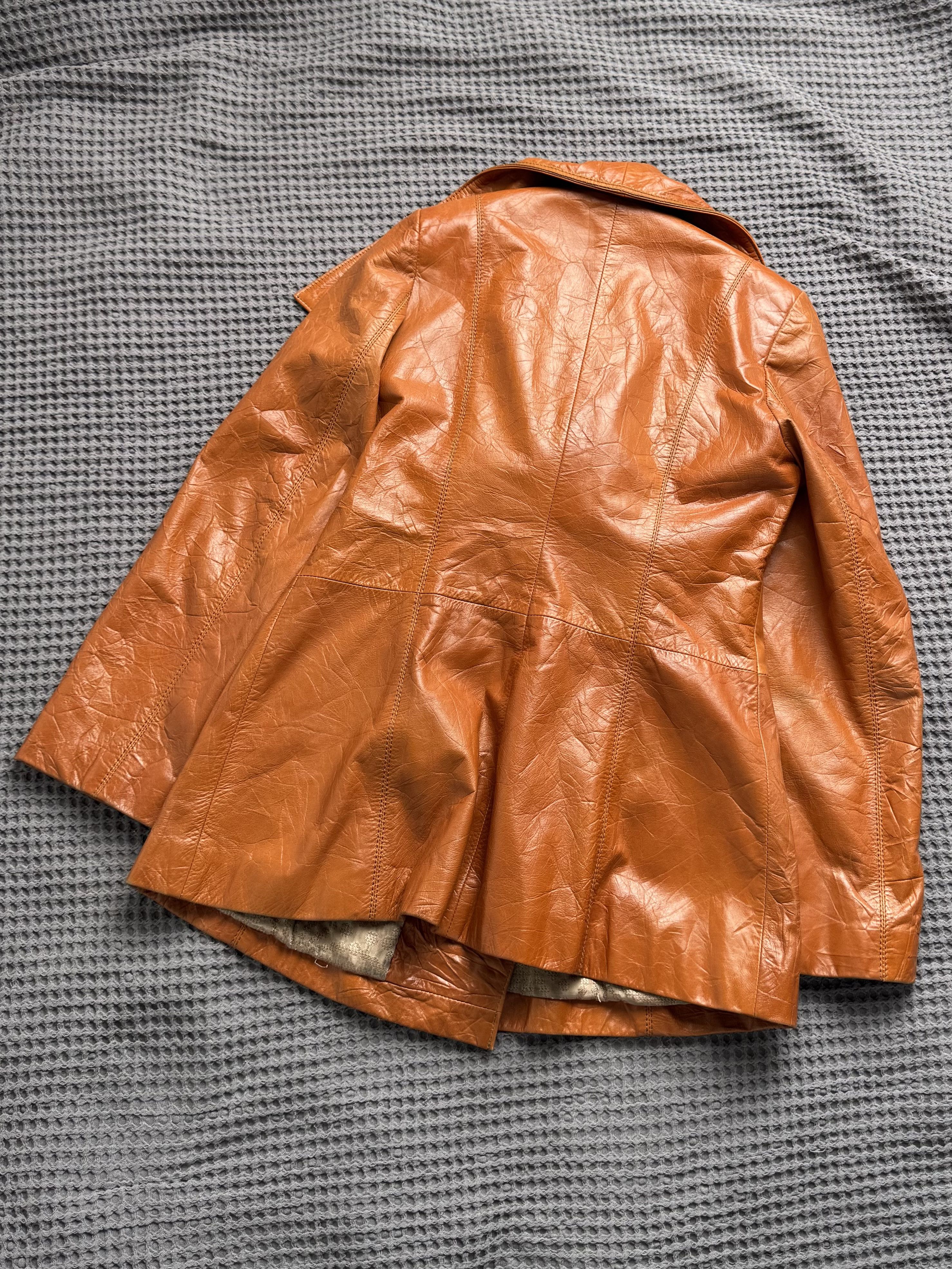 Vintage Vintage Leather Coat Double Breasted Jacket Retro Mod Trench Size M / US 6-8 / IT 42-44 - 13 Thumbnail